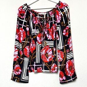 Trina Turk Floral Tie Front Blouse